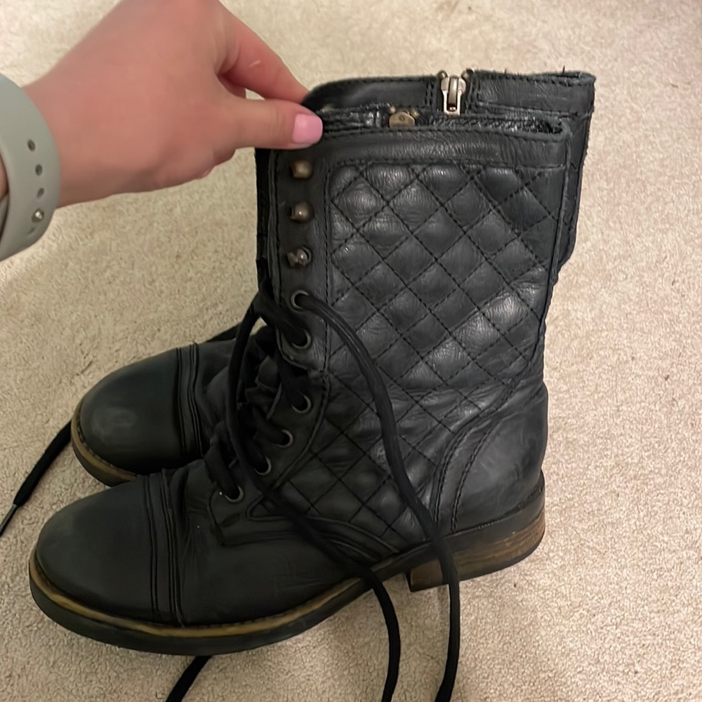 Steve Madden quilted combat boots